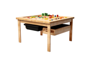 Adjustable Height Activity Table Isolated on Transparent Background