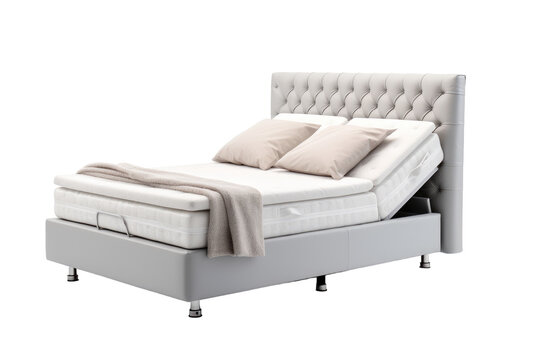 Adjustable Electric Bed Frame Isolated on Transparent Background