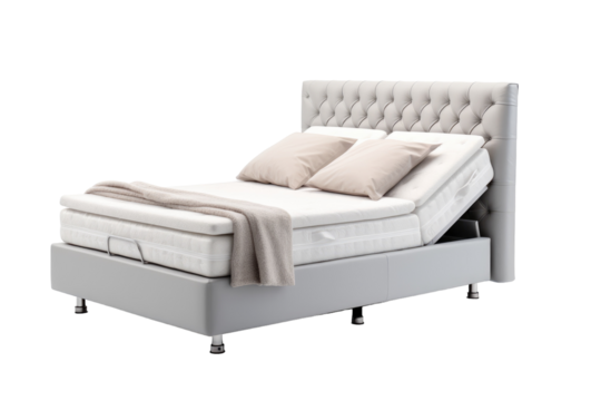 Adjustable Electric Bed Frame Isolated on Transparent Background