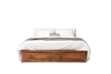 Wooden Bookcase Bed Isolated on Transparent Background