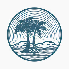 Obraz premium Tropical island with palm trees