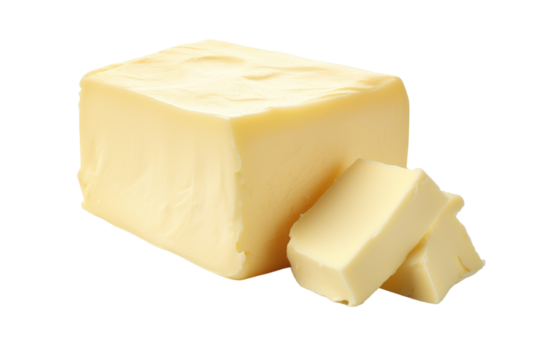 Fresh Yellow Butter Isolated on Transparent Background