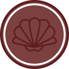 Seashell Vector Line Double Circle Maroon