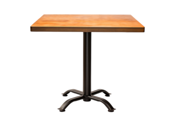 Wooden Cafeteria Table Isolated on Transparent Background