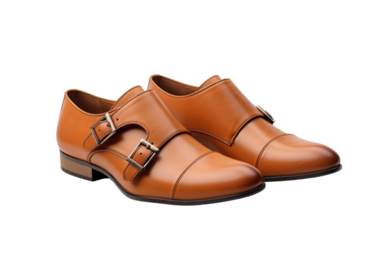 Sleek Patent Leather Chelsea Shoes with Low Heels Isolated on Transparent Background