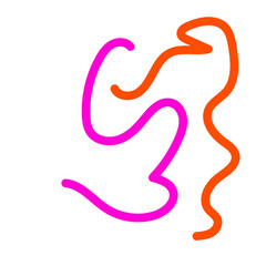 Pink orange squiggly lines abstract vectors background 