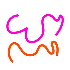 Pink orange squiggly lines abstract vectors background 