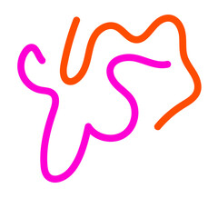Fototapeta premium Pink orange squiggly lines abstract vectors background 