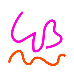 Pink orange squiggly lines abstract vectors background 