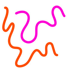 Pink orange squiggly lines abstract vectors background 