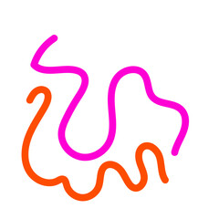 Pink orange squiggly lines abstract vectors background 