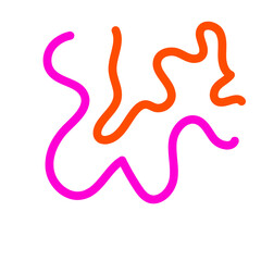 Fototapeta premium Pink orange squiggly lines abstract vectors background 