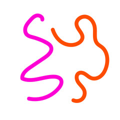 Fototapeta premium Pink orange squiggly lines abstract vectors background 