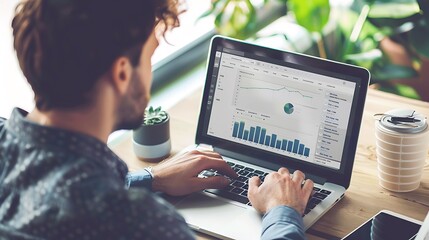 Content creator composing an SEO optimized blog post on a laptop with a document open showing headings keywords and meta descriptions for effective digital marketing