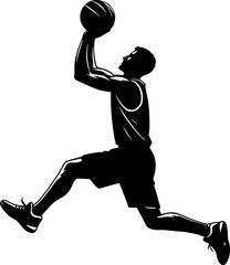Basketball player slam dunk silhouette vector illustration © создать 8 углов