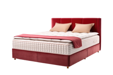 Stylish Divan Bed in Neutral Fabric isolated on transparent background