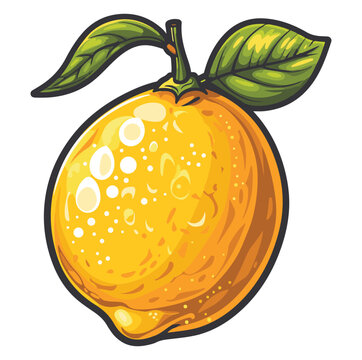 recommend clip art: Cartoon image of lemon yellow isolated on white ,generative ai