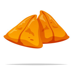 Fried samosa vector isolated illustration