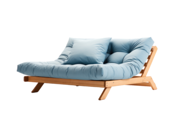 Comfortable Futon Bed with a Contemporary Aesthetic isolated on transparent background
