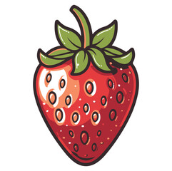 Obraz premium cartoon image Strawberry Isolated On White ,Generative AI