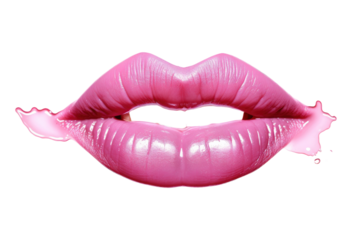 Glossy Lip Gloss in a Stylish Tube isolated on transparent background