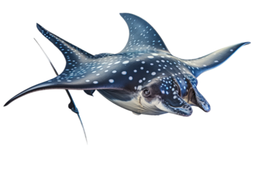Stunning Manta Ray in a Marine Sanctuary Setting isolated on transparent background