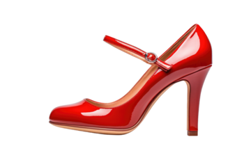 Comfortable Mary Jane Heels with Cushioned Insole for All-Day Wear isolated on transparent background