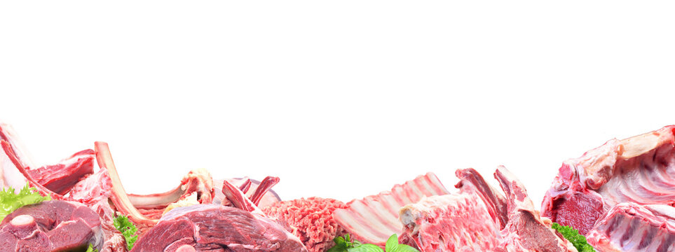 Meat lamb on a white background isolated