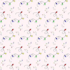 seamless pattern with christmas lights string light garland with colorful bulbs christmas lights symbol of celebration new year and christmas