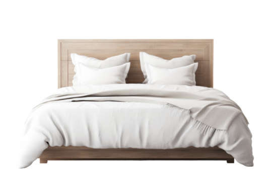 Modern Panel Bed with Sleek Design isolated on transparent background