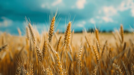 Fototapeta premium Selected Focus of Wheat Plantation