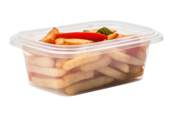 Compact Plastic Food Container with Portion Control and Leak-Proof Features isolated on transparent background