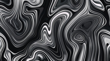 Monochrome Elegance: Intricate Black and White Abstract Pattern. Generative AI