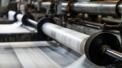 Roll of Paper Undergoing Printing on Automated Machine