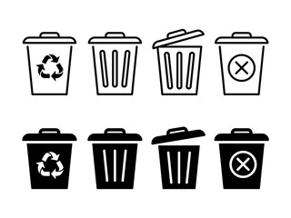 Trash can icon in flat style. trash can vector illustration. environment business concept