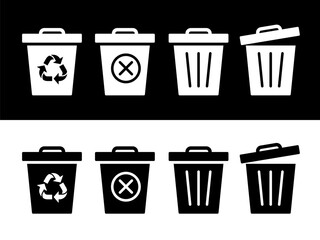 Trash can icon in flat style. trash can vector illustration. environment business concept