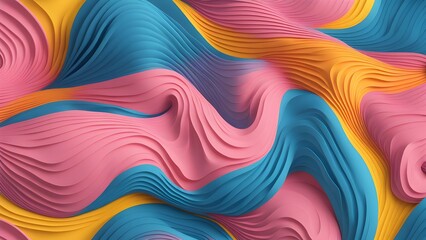 Obraz premium seamless abstract pattern of vector fluid curved lines creating a dynamic ripple effect in vibrant colors