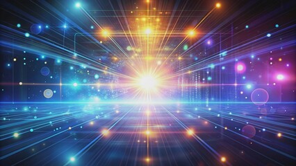 Naklejka premium Abstract technology background with bright glowing light effects, technology, abstract, futuristic, digital