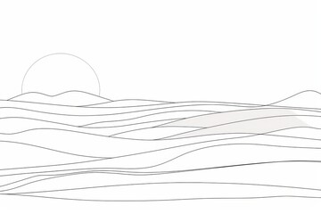 Fototapeta premium Serene landscape with minimalist lines and shapes forming a tranquil composition
