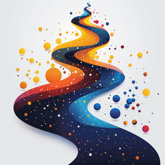 Obraz premium Success Streams Stream Icon Flowing Toward Wins: Dynamic Flow Design for Visualizing Success