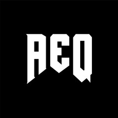 Fototapeta premium AEQ letter logo design for technology company. AEQ logo design black and white color combination. AEQ logo, AEQ vector, AEQ design, AEQ icon, AEQ alphabet. AEQ typography logo design.