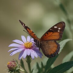 Fototapeta premium butterfly on flower