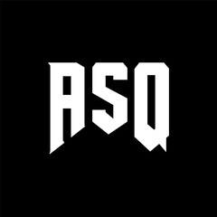 ASQ letter logo design for technology company. ASQ logo design black and white color combination. ASQ logo, ASQ vector, ASQ design, ASQ icon, ASQ alphabet. ASQ typography logo design.