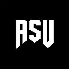 ASU letter logo design for technology company. ASU logo design black and white color combination. ASU logo, ASU vector, ASU design, ASU icon, ASU alphabet. ASU typography logo design.