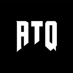 ATQ letter logo design for technology company. ATQ logo design black and white color combination. ATQ logo, ATQ vector, ATQ design, ATQ icon, ATQ alphabet. ATQ typography logo design.