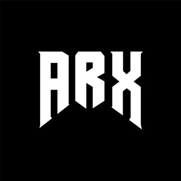 ARX letter logo design for technology company. ARX logo design black and white color combination. ARX logo, ARX vector, ARX design, ARX icon, ARX alphabet. ARX typography logo design.