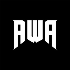 AWA letter logo design for technology company. AWA logo design black and white color combination. AWA logo, AWA vector, AWA design, AWA icon, AWA alphabet. AWA typography logo design.