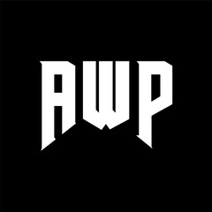 AWP letter logo design for technology company. AWP logo design black and white color combination. AWP logo, AWP vector, AWP design, AWP icon, AWP alphabet. AWP typography logo design.