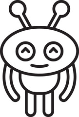 Robot Character Line Art