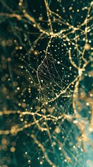 Golden sparks swirling in emeraldgreen haze forming an opulent texture Perfect for adding elegance and sophistication to highend packaging or festive decor